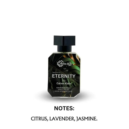 an perfume bottle with eternity label on it